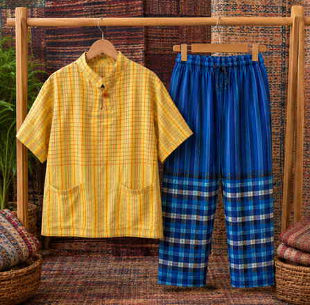 เซ็ตเสื้อกางเกง ผ้าทอพื้นเมือง otop เซ็ตเสื้อกางเกง ผ้าทอพื้นเมือง otop